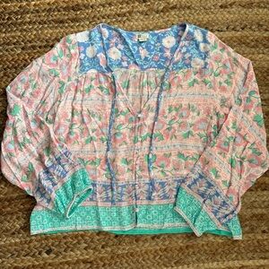 Billabong Medium Bohemian Dream Lightweight Long sleeve Blouse Coastal Beachy